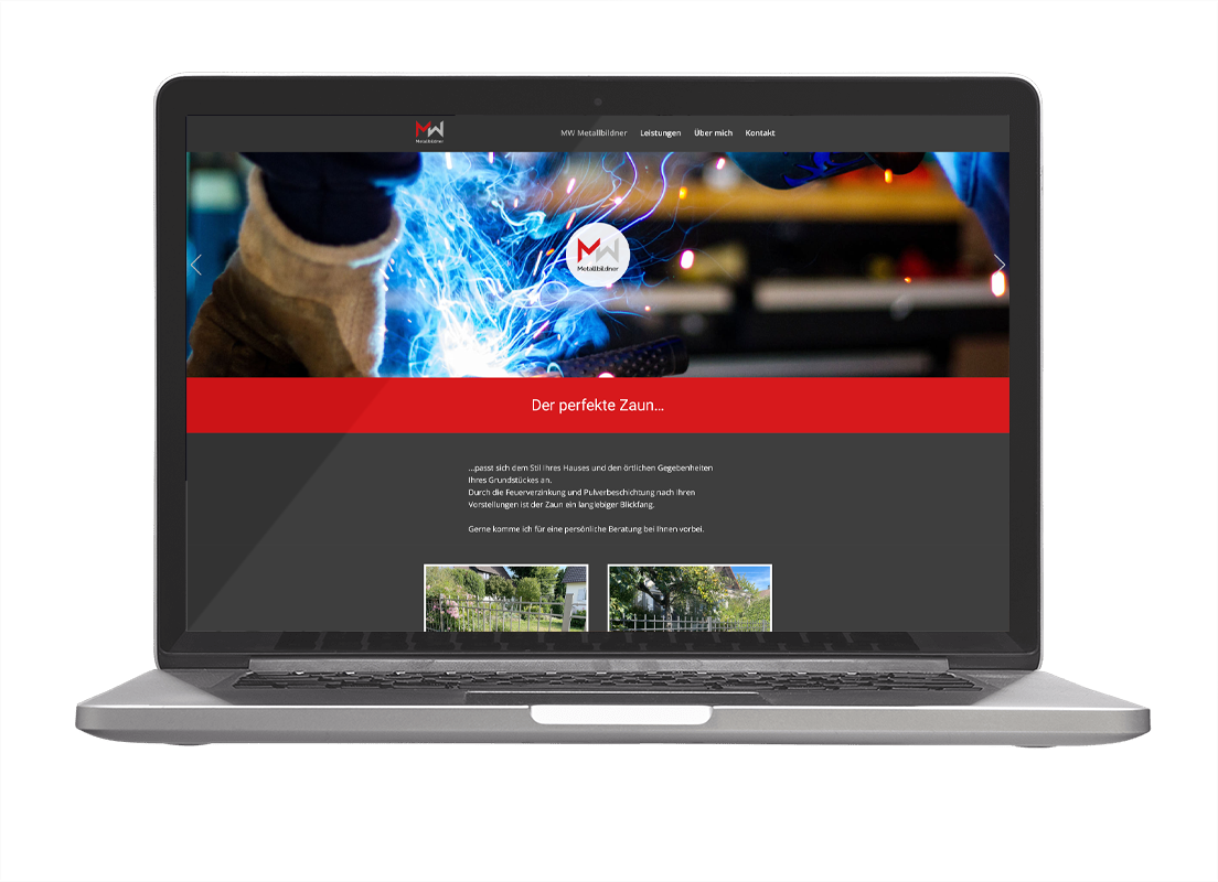 Laptop der eine Website zeigt